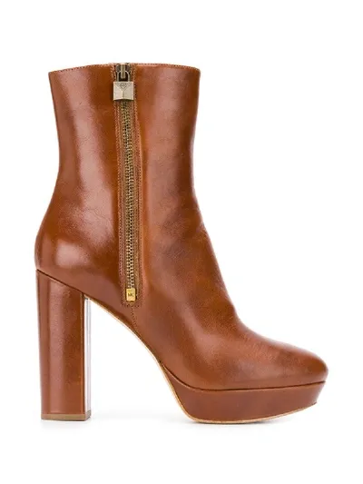 Michael Michael Kors Frenchie Platform Boots In Brown