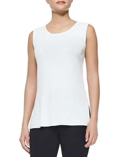 Misook Scoop-neck Knit Layering Tank In White