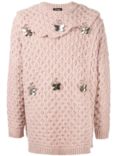 Raf Simons Butterfly Keyring Jumper In Pink