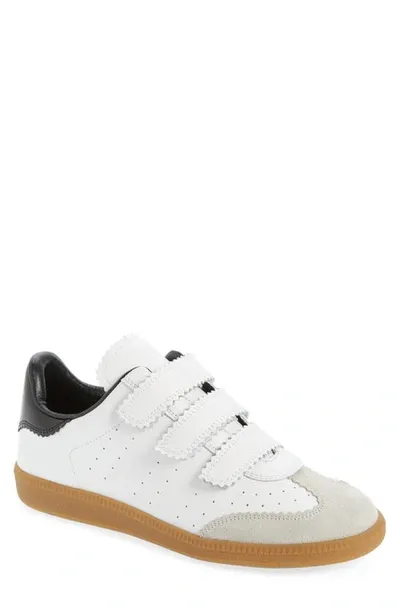 Isabel Marant Bryce Suede-trimmed Perforated Leather Sneakers In White