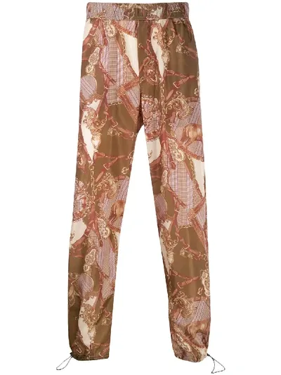 Palm Angels Bridle Print Track Pants In Green