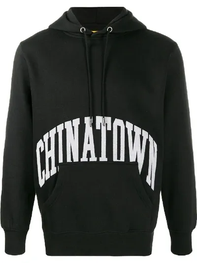 Chinatown Market Long Sleeve Logo Hoodie In Black