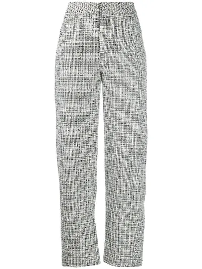 Totême Houndstooth Straight-leg Trousers In Black