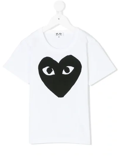 Comme Des Garçons Kids' Play T-shirt In White