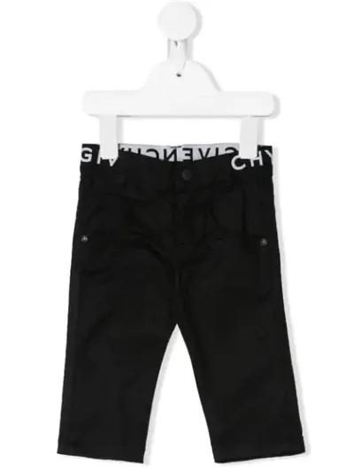 Givenchy Babies' Logo Embroidered Jeans In Black