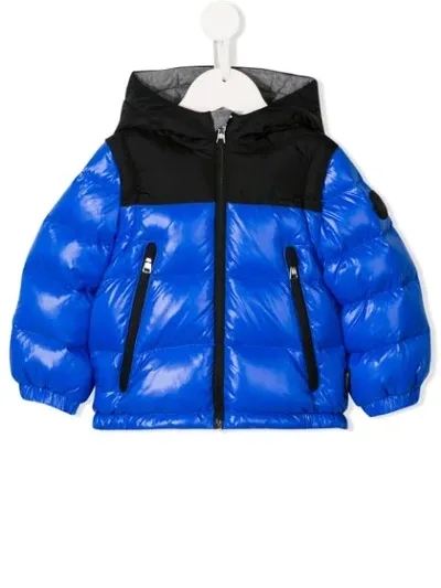 Moncler Babies' Hooded Padded Jacket In Blue