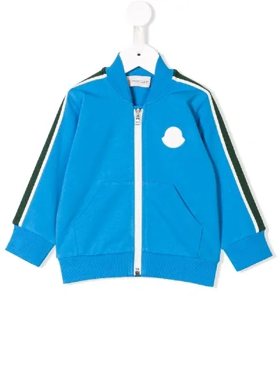 Moncler Babies' Gestreifte Trainingsjacke In Blue