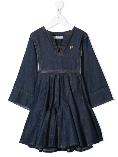 Philosophy Di Lorenzo Serafini Kids' Long-sleeve Flared Dress In Blue