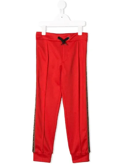 Fendi Teen Classic Tracksuit Trousers In Red