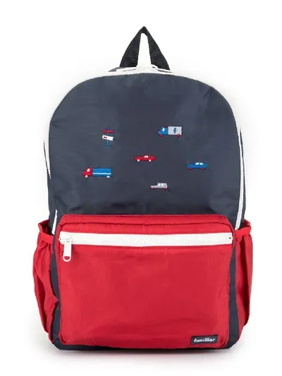 Familiar Kids' Vehicle Embroidered Backpack In Blue