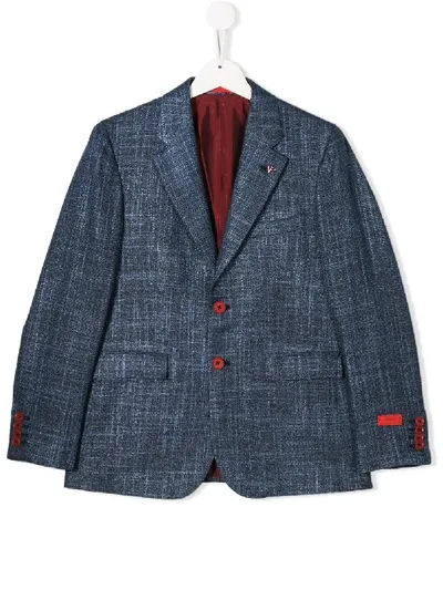 Isaia Teen Classic Slim-fit Blazer In Blue