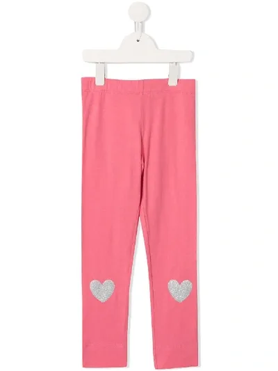 Simonetta Kids' Heart Leggings In Pink