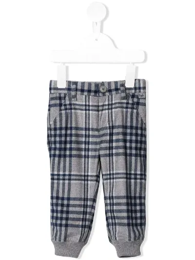 Il Gufo Babies' Check Print Trousers In Grey