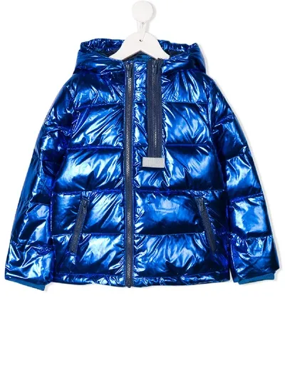 Kenzo Kids' Vinyl Puffer Coat In Blue