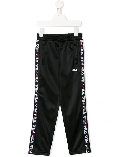 Fila Kids' Logo-trimmed Track Pants In Black