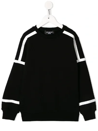 Neil Barrett Kids' Stripe Detail Sweatshirt In Black