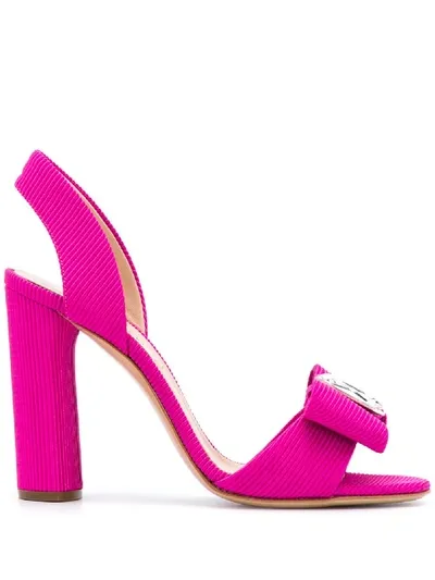 Casadei Bow Slingback Sandals In Pink