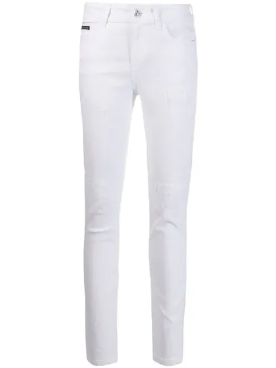 Philipp Plein Statement Slim-fit Jeans In White