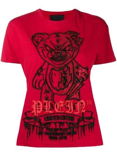 Philipp Plein T-shirt Mit Teddy In Red