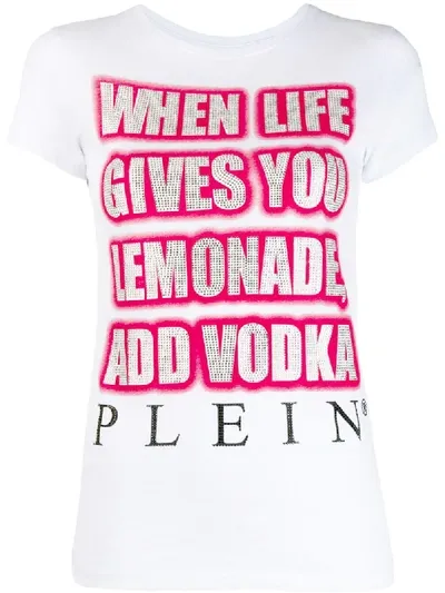 Philipp Plein Embellished T-shirt In White