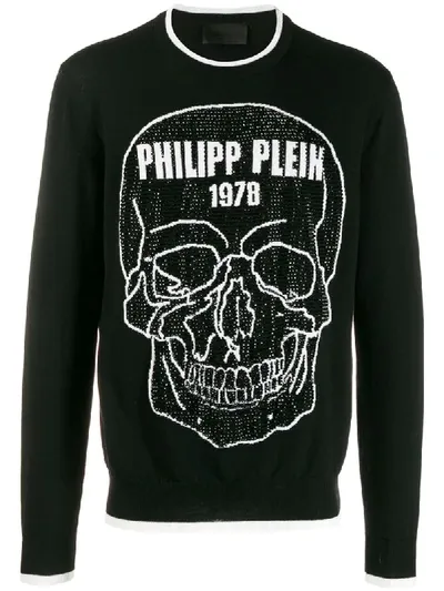 Philipp Plein Skull Studded Jumper In Black