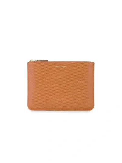 Comme Des Garçons Embossed Wallet In Brown