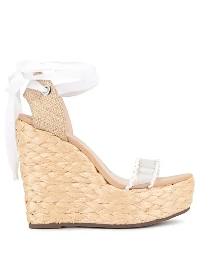 Schutz Pvc Strap Espadrille Sandals In Brown