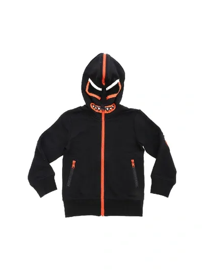 Stella Mccartney Kids' Bandit Zip-up Cotton Sweatshirt Hoodie In Black