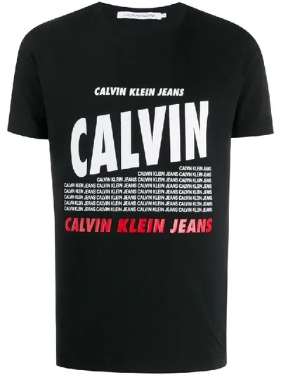 Calvin Klein Jeans Est.1978 Logo Print T-shirt In Black