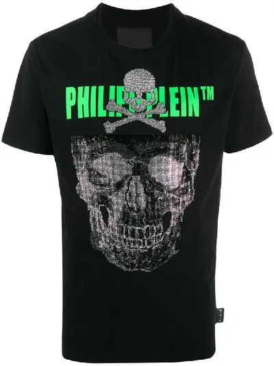 Philipp Plein Ss Skull Logo Print T-shirt In Black