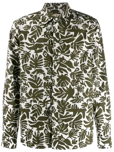 Marni Eyed Leaves Print Shirt In White