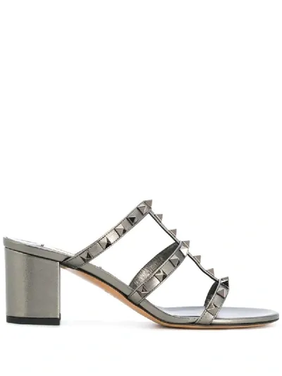 Valentino Garavani Rockstud 60mm Sandals In Metallic