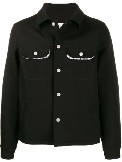 Maison Margiela Striped Detail Pocket Jacket In Black