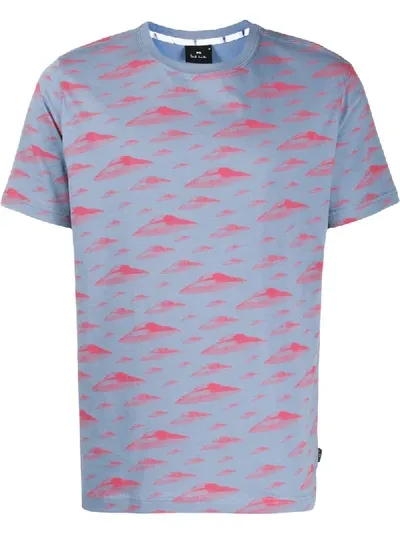 Ps By Paul Smith Spaceship Print T-shirt In Blue