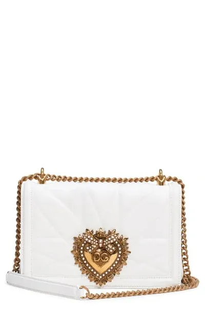 Dolce & Gabbana Large Devotion Bag Innappa Leather In White