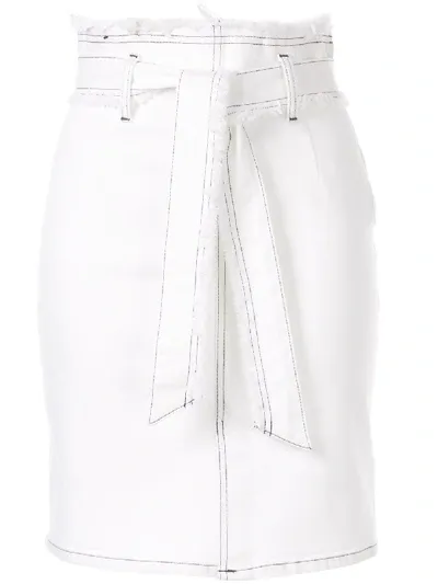 Nobody Denim Bianca Tie-waist Denim Skirt In White