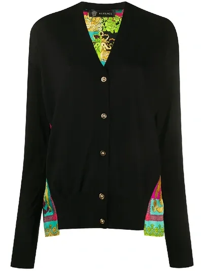 Versace Voyage Barocco Cardigan In Black