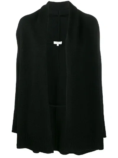 Vince Draped Wrap Cardigan In Black