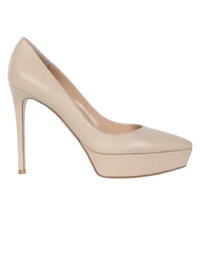 Gianvito Rossi 115mm Dasha Leather Platform Pumps In Neutrals