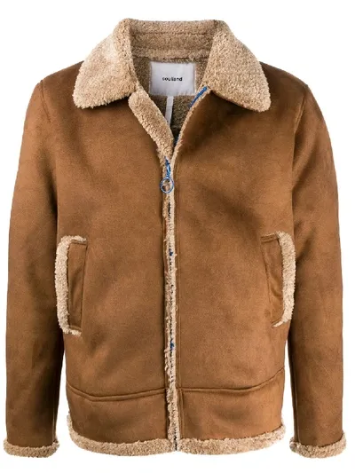 Soulland Max Faux-shearling Jacket In Brown