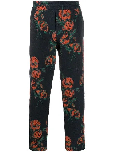 Soulland Sydow Floral Print Track Pants In Blue