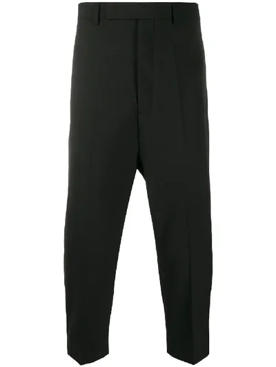 Rick Owens Cropped Tailored Trousers In Black