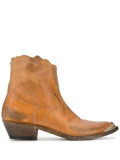 Golden Goose Young Western Boots In Neutrals