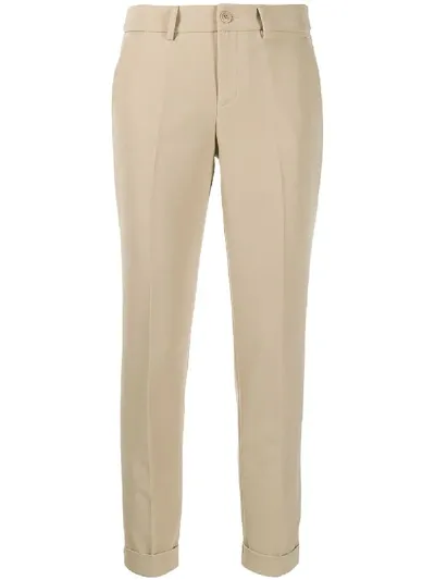 Liu •jo Cropped Skinny Trousers In Neutrals