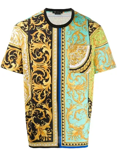 Versace Baroque Print T-shirt In Blue