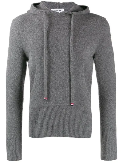 Thom Browne Overwashed Pullover Hoodie In Grey