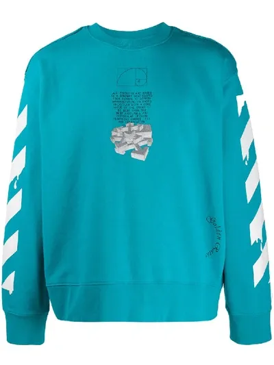 Off-white Dripping Arrows Print Sweatshirt In Blue