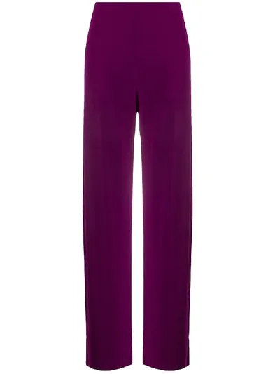 Norma Kamali High-waisted Straight Trousers In Purple