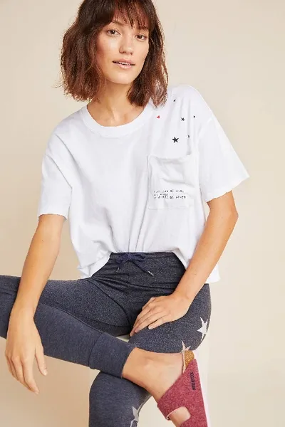 Sundry Galaxy Pocket Tee In White