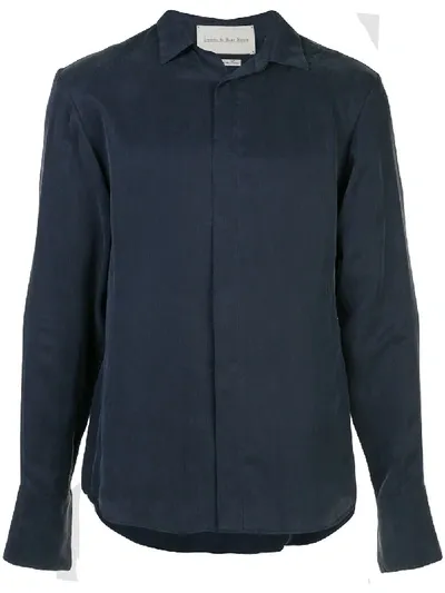 Ludovic De Saint Sernin Concealed Button Shirt In Blue